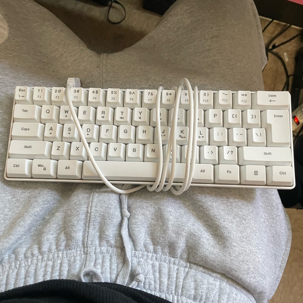 White Wired Keyboard LED Also
